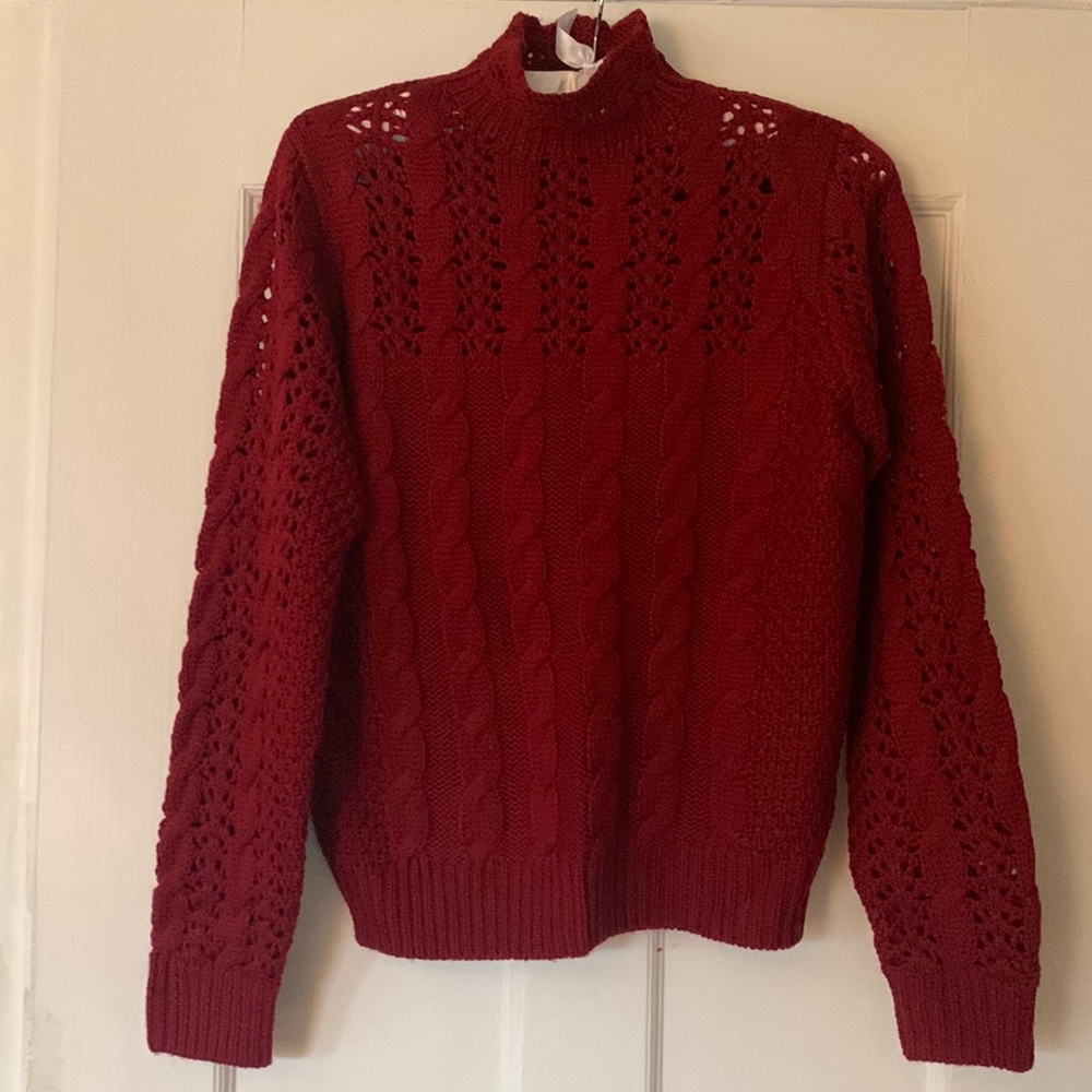 Amour Vert Deep Red Turtleneck Sweater - Picture 2 of 6